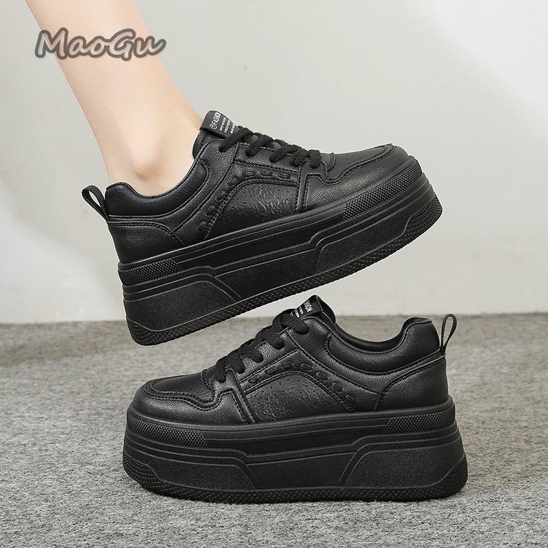 Women'S Shoes Com - Hoogteverhogende platform witte sneakers dames veterschoenen