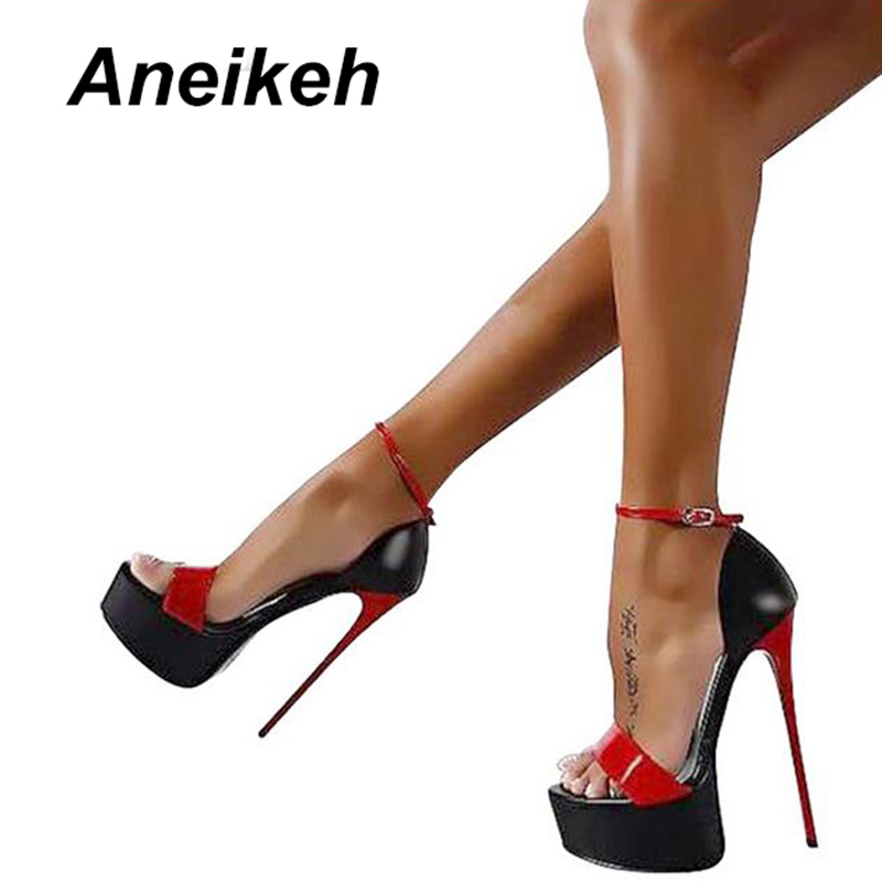 Women'S Shoes Big Feet - Aneikeh 2026 Mode Peep Toe Sandalen