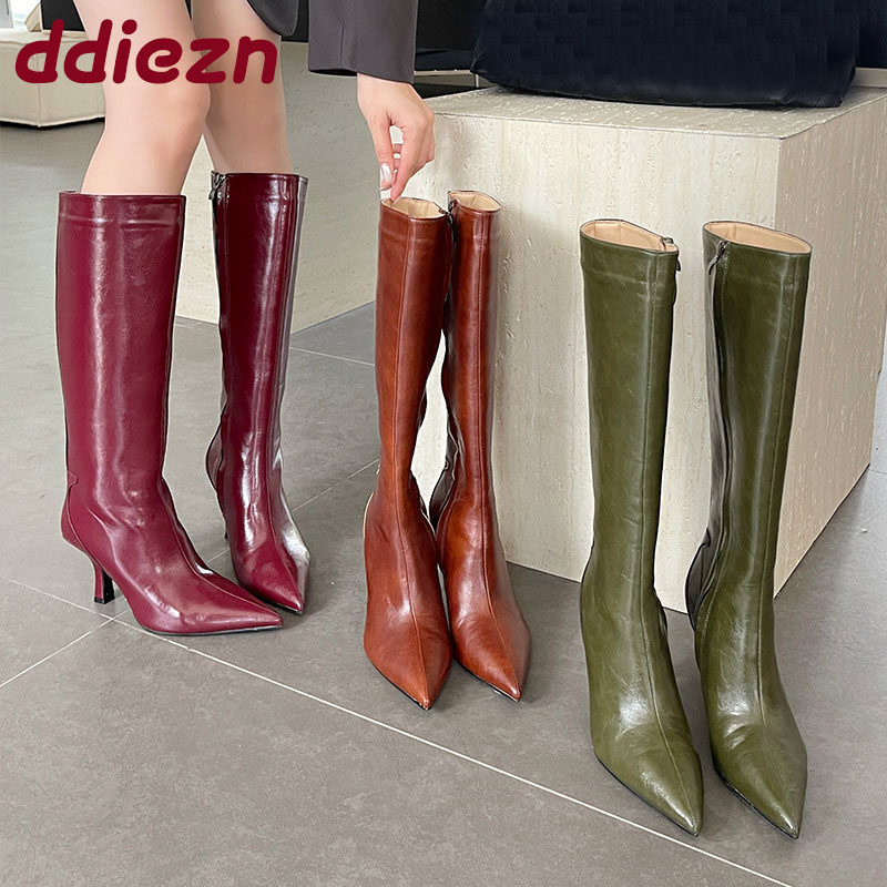 Women'S Shoes Big Feet - Mode Puntschoen Dames Knie Hoge Laarzen