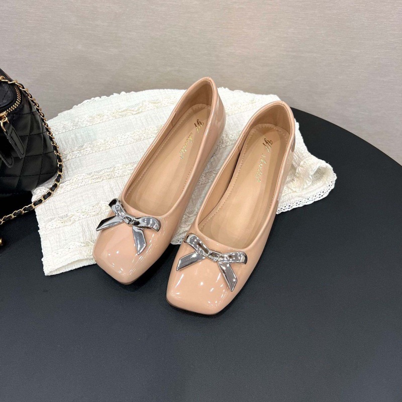Women Shoes Wedges - Art Style Bow Flat Shoes Dames