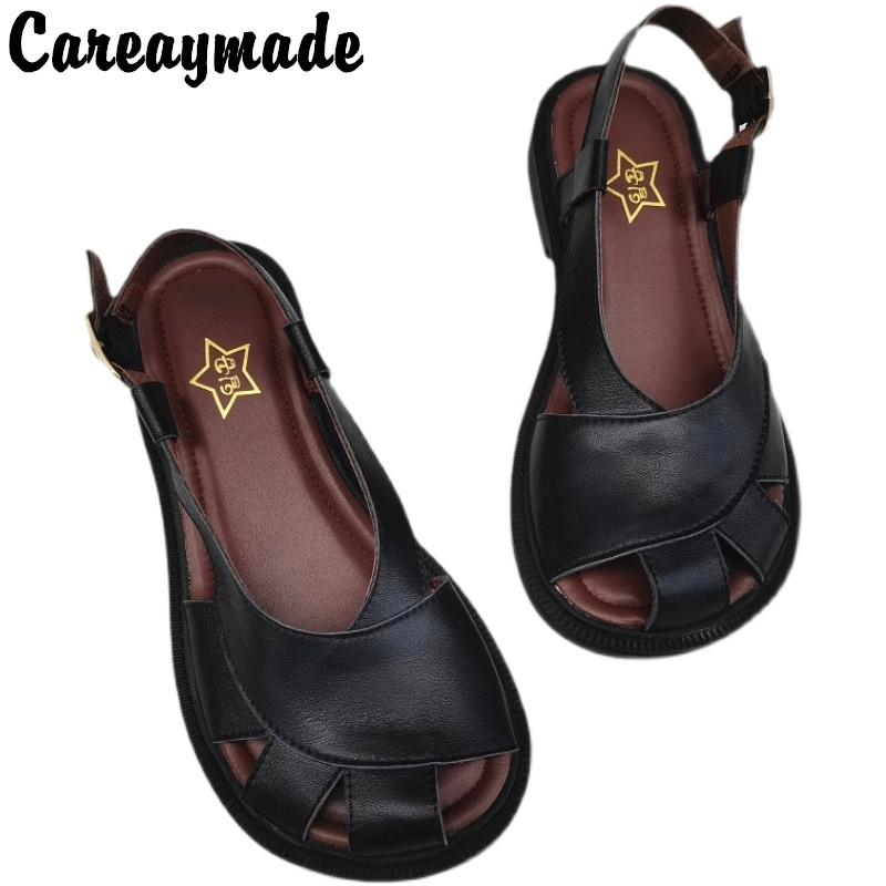 Women'S Shoes Big Feet - Careaymade-Echt Leer Grote Schoenen Breed Sandalen
