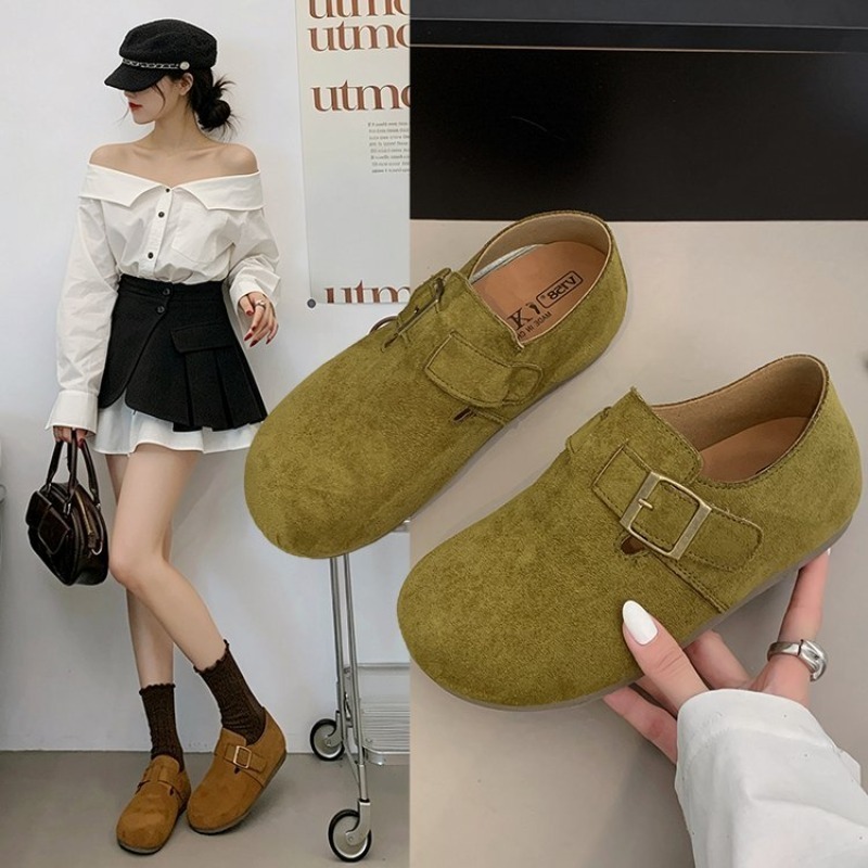 Women Shoes Heels - Dames Suède Gesloten Birkenstock Schoenen Vierkante