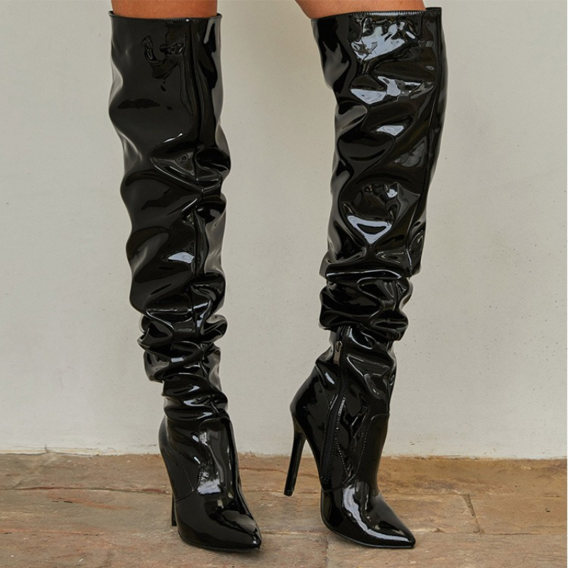Dameslaarzen over de knie Glan - Patent Leather Pump recensie en prijs