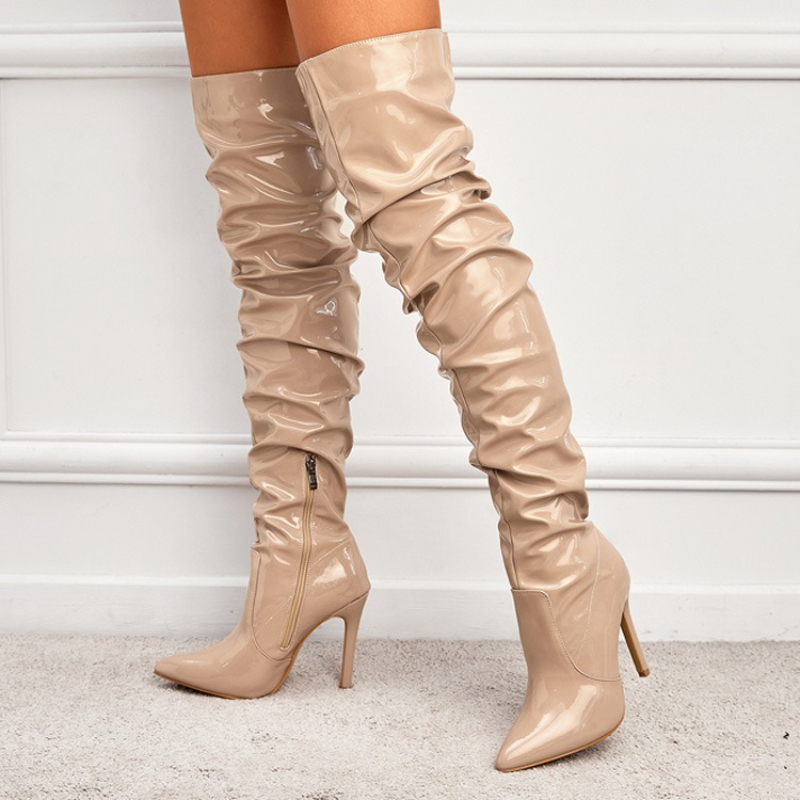 Dameslaarzen over de knie Glan - Patent Leather Pump recensie en prijs