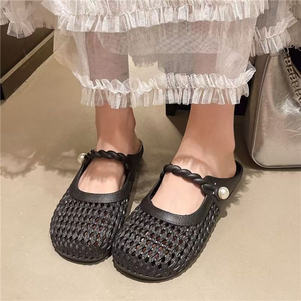 Ademende Baotou halve slippers - Women'S Shoes Hands Free recensie en prijs