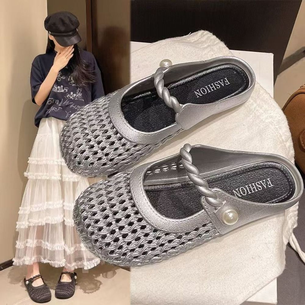 Ademende Baotou halve slippers - Women'S Shoes Hands Free recensie en prijs