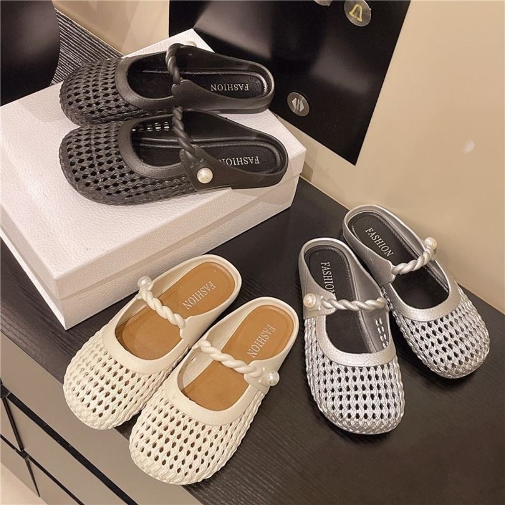 Ademende Baotou halve slippers - Women'S Shoes Hands Free recensie en prijs