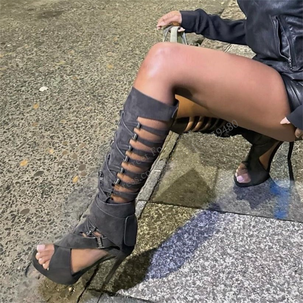 Gladiator Hollow Belt Buckle K - Women Shoes Boots recensie en prijs